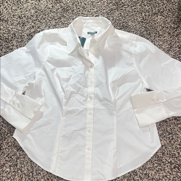 wild fable Tops - Wild Fable Crisp White Bell Sleeve Slim Fit Button Down Blouse Sz XXL | NWT